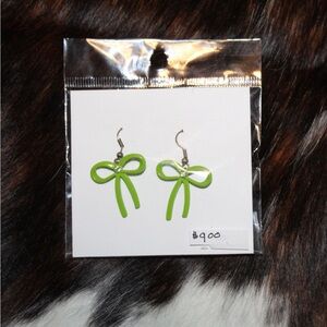 Green Bow earrings